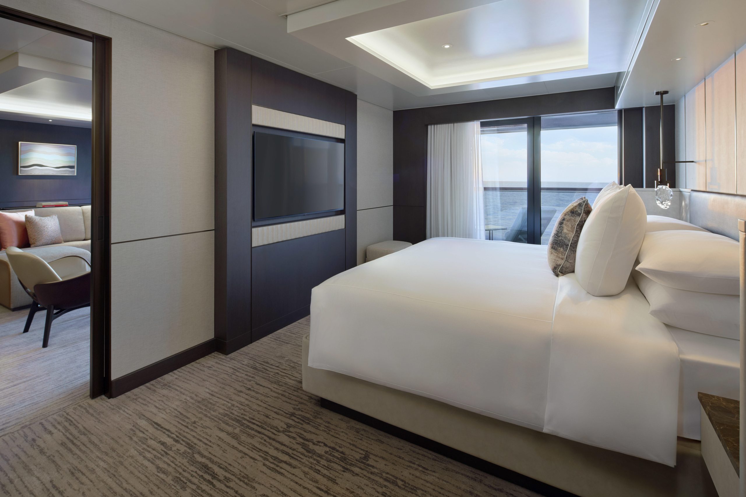 The Resdiential Suite on Luminara.

Photographer: Edgardo Contreras; Unlimited, perpetual, exclusive, irrevocable world wide license excluding broadcast and out of home. Shoot date: June 17-26, 2025.